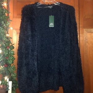 Blue fuzzy cardigan